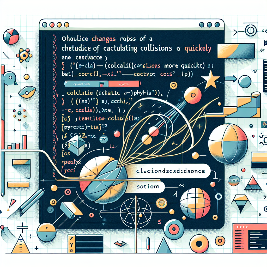 Visual representation of Add faster algorithm for calculating collisions